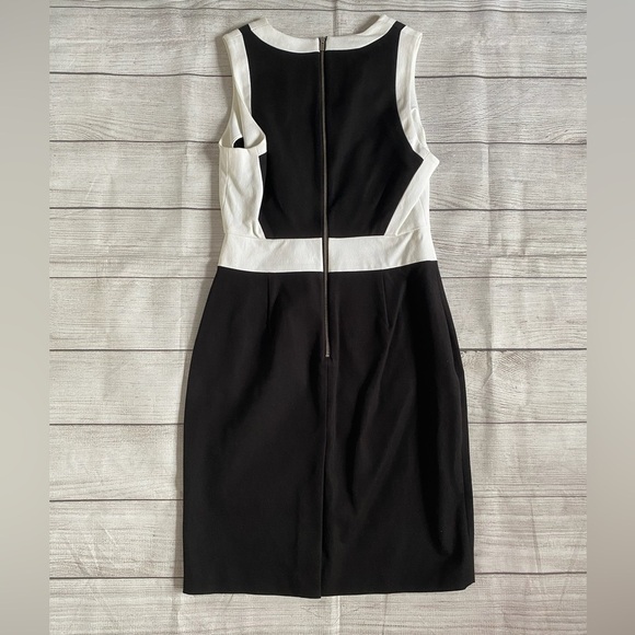 NWT Banana Republic Black and White Sloan Sheath Dress 8P - Picture 5 of 8
